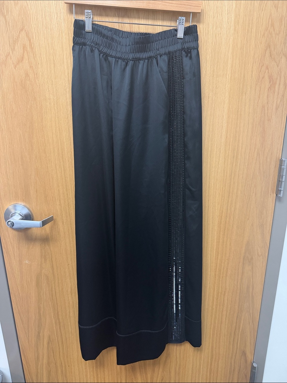 Victoria's Secret Glam Black Wide-Leg Pants with Bedazzled Side Panel Size S